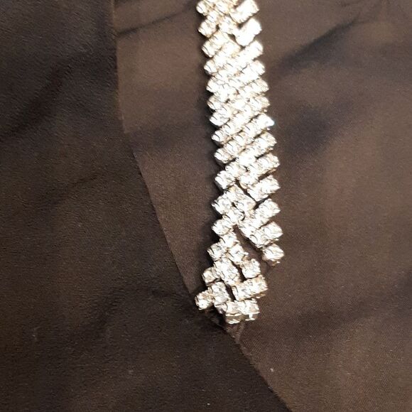 Nasty Gal Black Flowy Lined Dress with Rhinestones - Picture 8 of 8